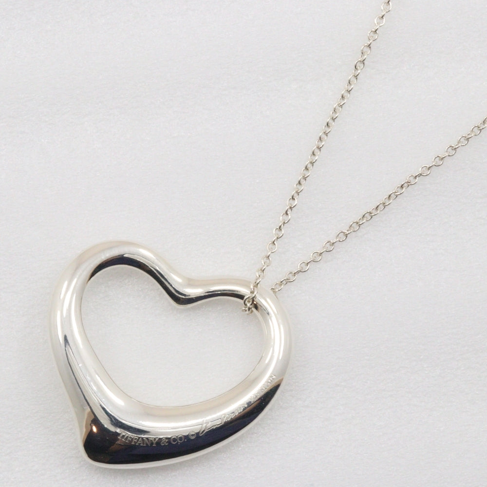 TIFFANY&Co. Necklace Silver925 Silver Elsa Peretti Open Heart Large Women Used Authentic
