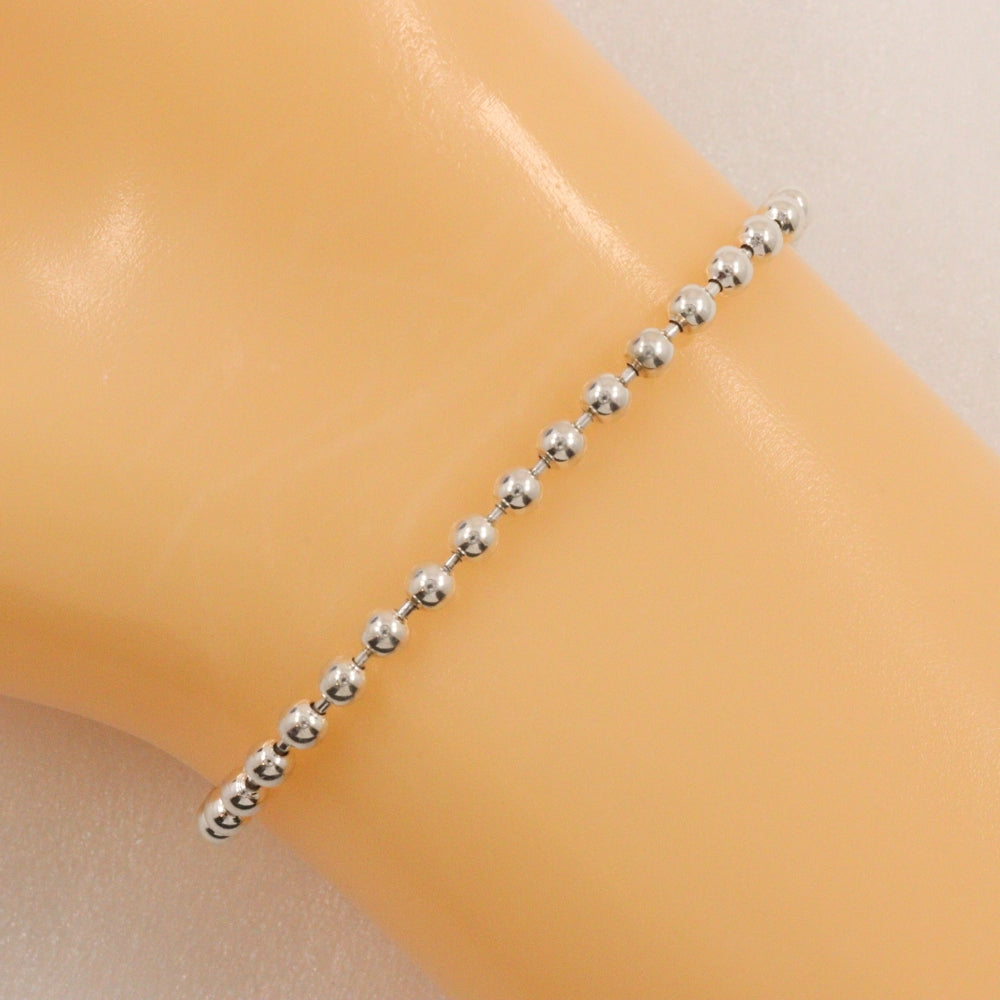 GUCCI bracelet Silver925 Silver Ball chain Interlocking G Women 16 Used Authentic