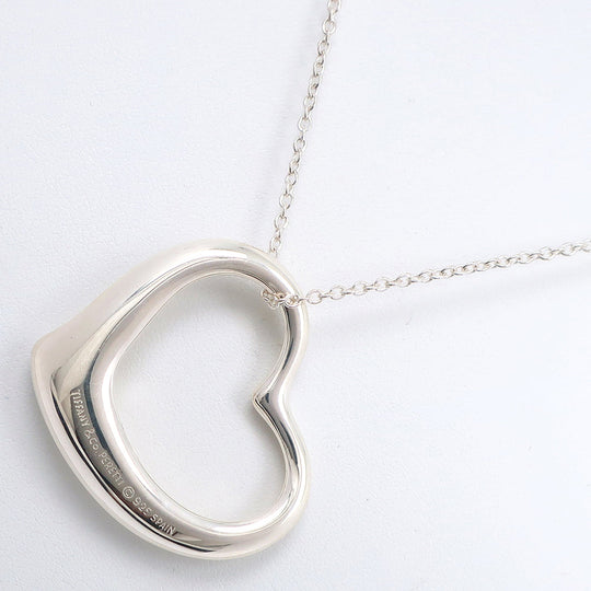 TIFFANY&Co. Necklace Silver925 Silver Elsa Peretti Open Heart Large Women Used Authentic