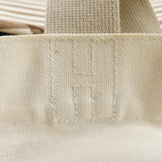 HERMES Tote Bag canvas Brown/Off White Chevault Women(Unisex) Used Authentic