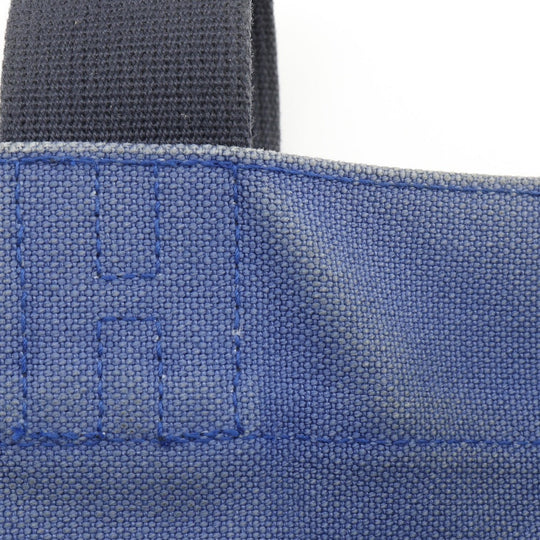HERMES Tote Bag canvas Blue, Black Chevault Women(Unisex) Used Authentic