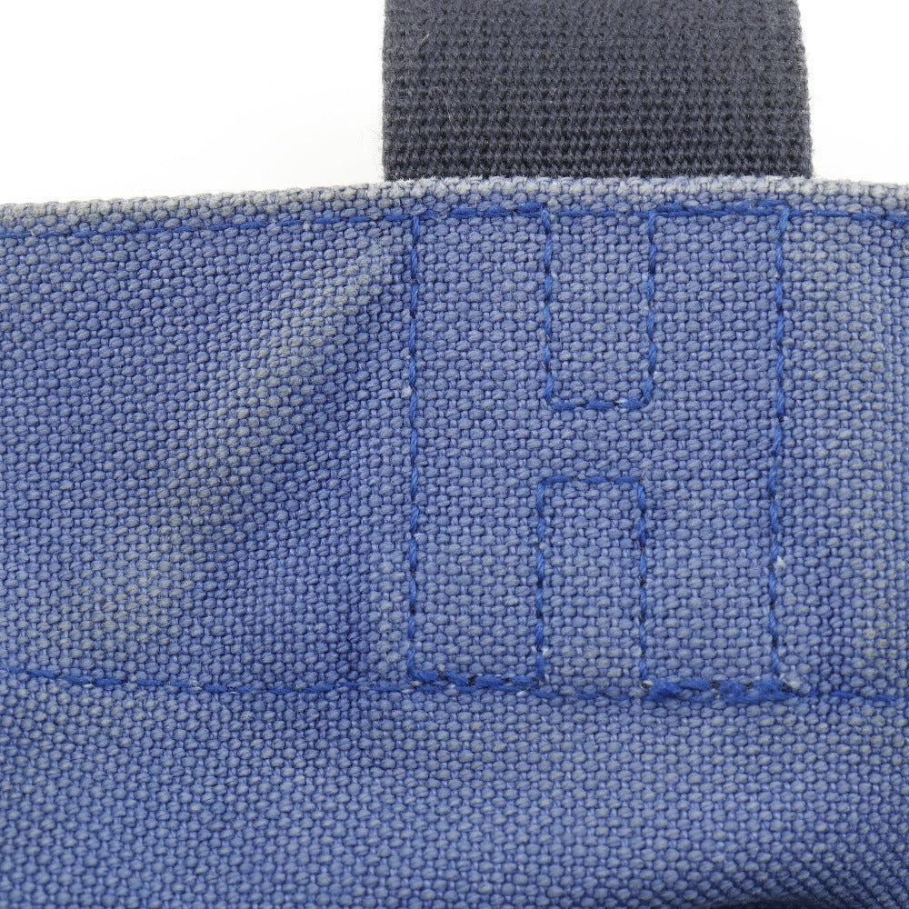 HERMES Tote Bag canvas Blue, Black Chevault Women(Unisex) Used Authentic