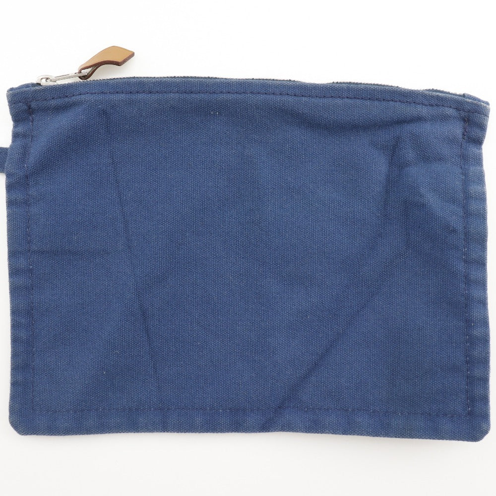 HERMES Tote Bag canvas Blue, Black Chevault Women(Unisex) Used Authentic