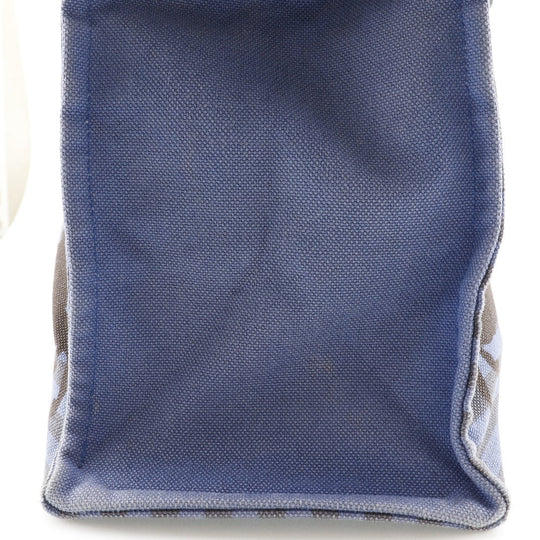 HERMES Tote Bag canvas Blue, Black Chevault Women(Unisex) Used Authentic