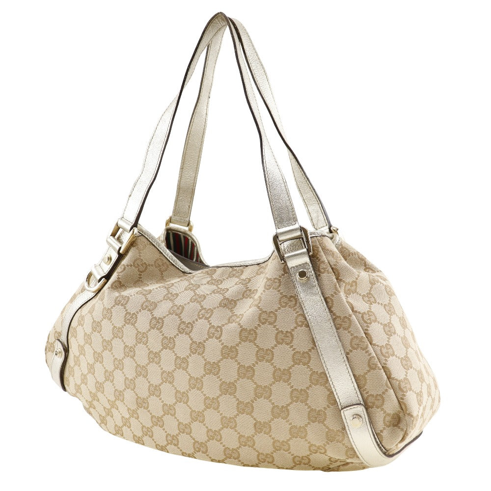 GUCCI Tote Bag 130736 GG canvas beige Women Used Authentic