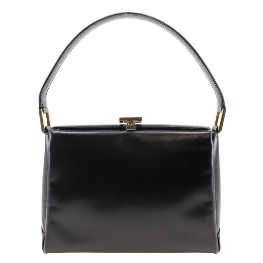 GUCCI Handbag leather black Old Gucci Women Used Authentic
