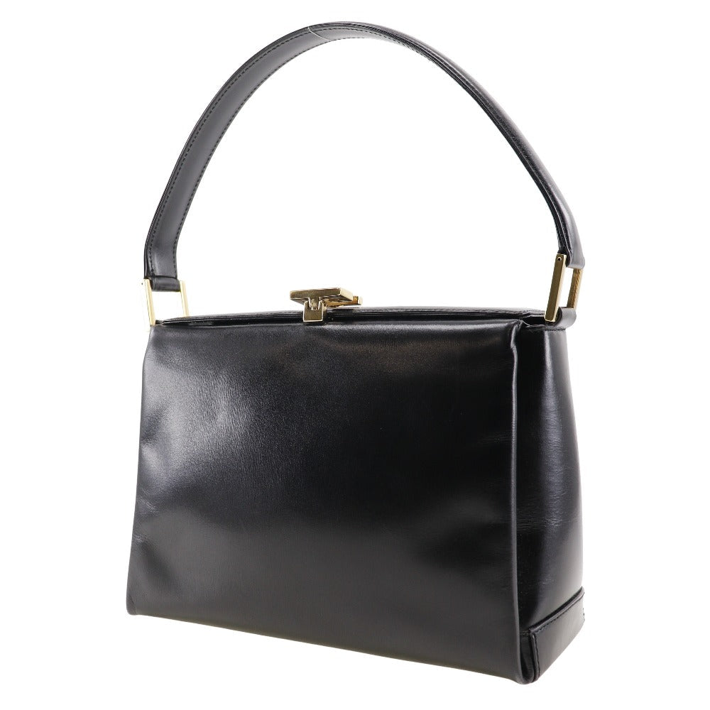 GUCCI Handbag leather black Old Gucci Women Used Authentic