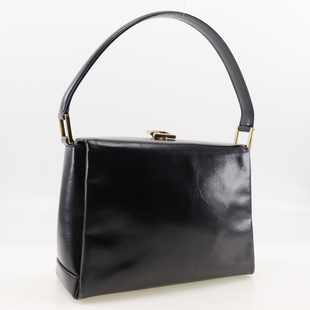 GUCCI Handbag leather black Old Gucci Women Used Authentic
