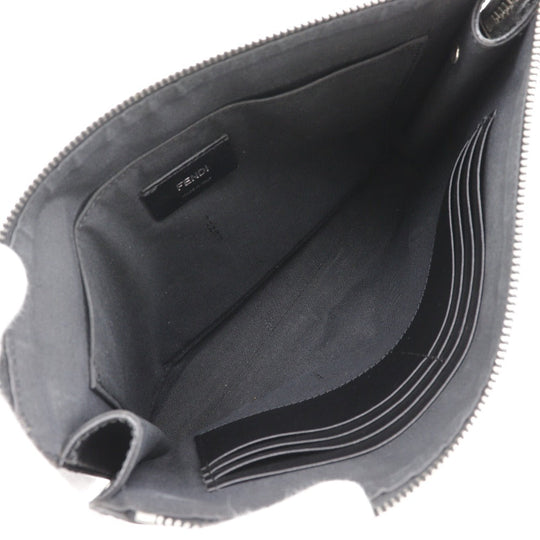 FENDI Clutch bag 7VA433 Calfskin black Bugs monster mens(Unisex) Used Authentic