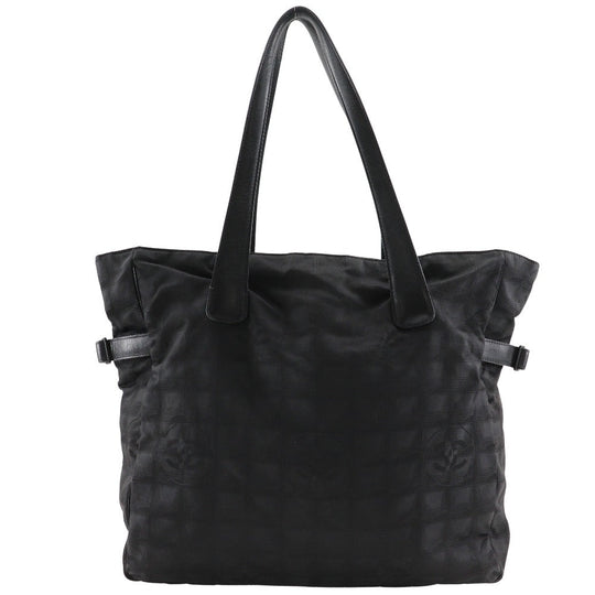 CHANEL Tote Bag Nylon canvas black New travel line Tote GM Women Used Authentic