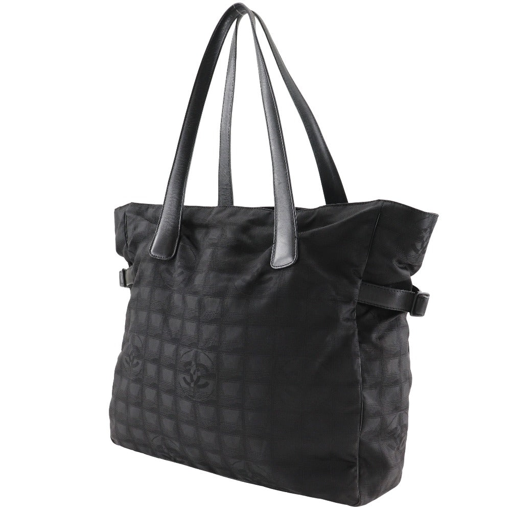 CHANEL Tote Bag Nylon canvas black New travel line Tote GM Women Used Authentic