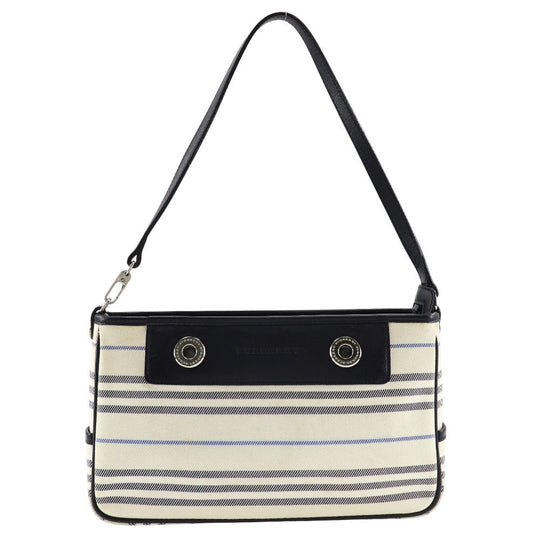BURBERRY Shoulder Bag canvas off white one belt Women Used Authentic