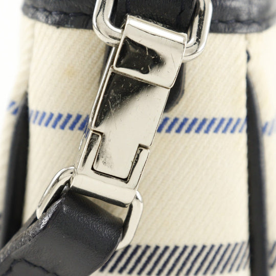 BURBERRY Shoulder Bag canvas off white one belt Women Used Authentic