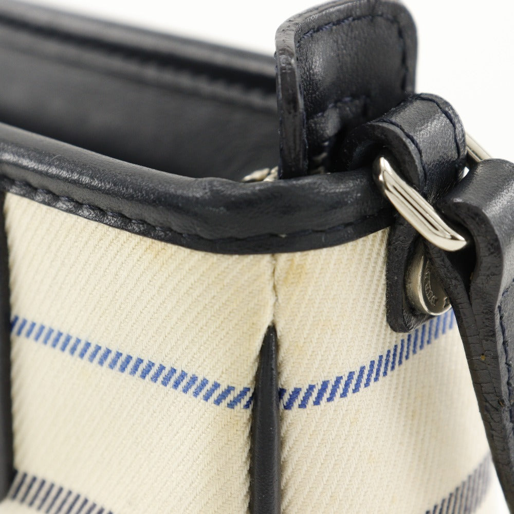 BURBERRY Shoulder Bag canvas off white one belt Women Used Authentic