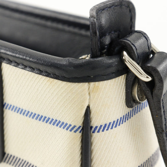 BURBERRY Shoulder Bag canvas off white one belt Women Used Authentic