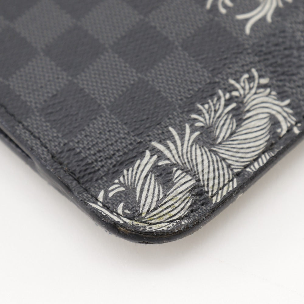 LOUIS VUITTON Clutch bag M61232 Damier Grafitto Canvas black Christopher nemes Pochette Jules GM mens Used Authentic