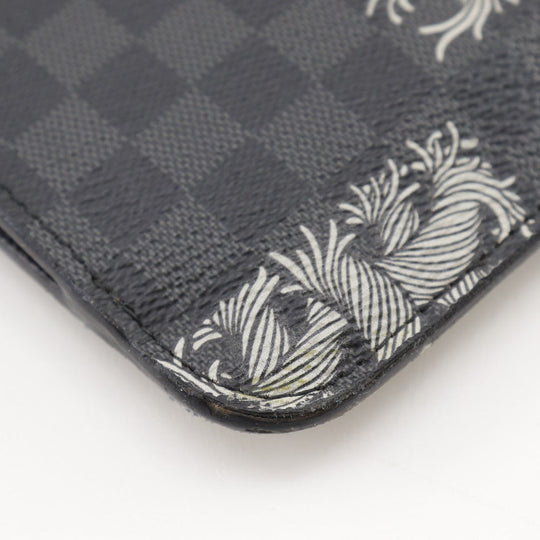 LOUIS VUITTON Clutch bag M61232 Damier Grafitto Canvas black Christopher nemes Pochette Jules GM mens Used Authentic