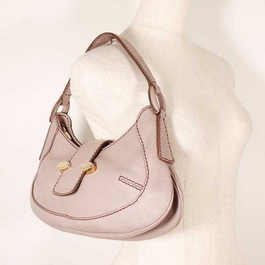 TOD�fS Shoulder Bag leather lavender one belt Women Used Authentic