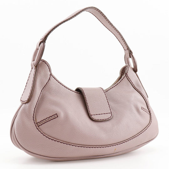 TOD�fS Shoulder Bag leather lavender one belt Women Used Authentic
