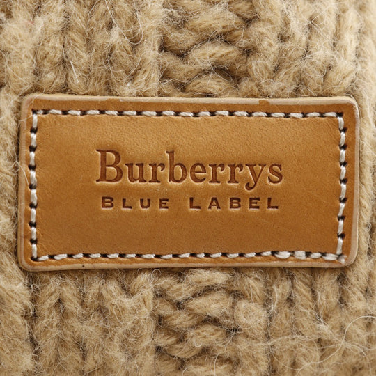 BURBERRY BLUE LABEL Shoulder Bag wool beige knit Women Used Authentic