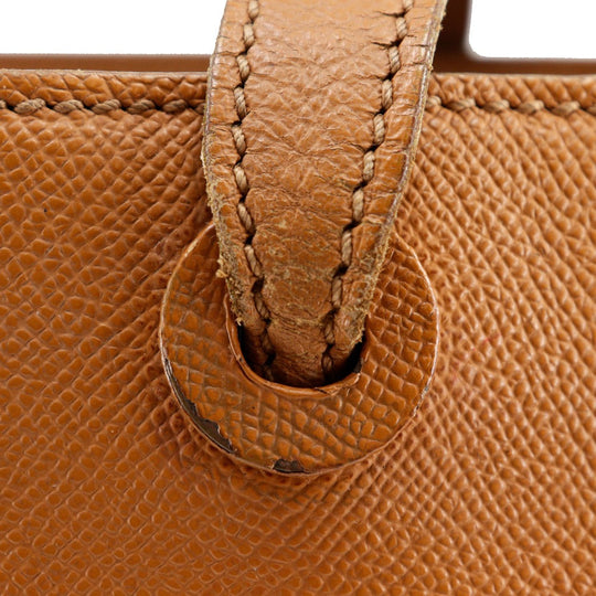 CHANEL Tote Bag leather Brown Logo charm Women Used Authentic