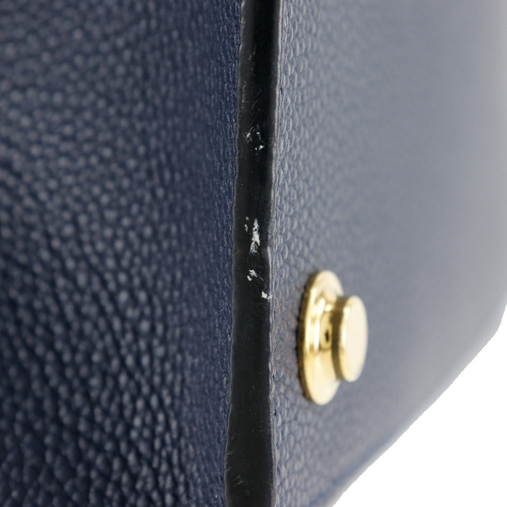 LOUIS VUITTON Handbag M42496 Calfskin Navy / pink By color City Steamer MM Women Used Authentic