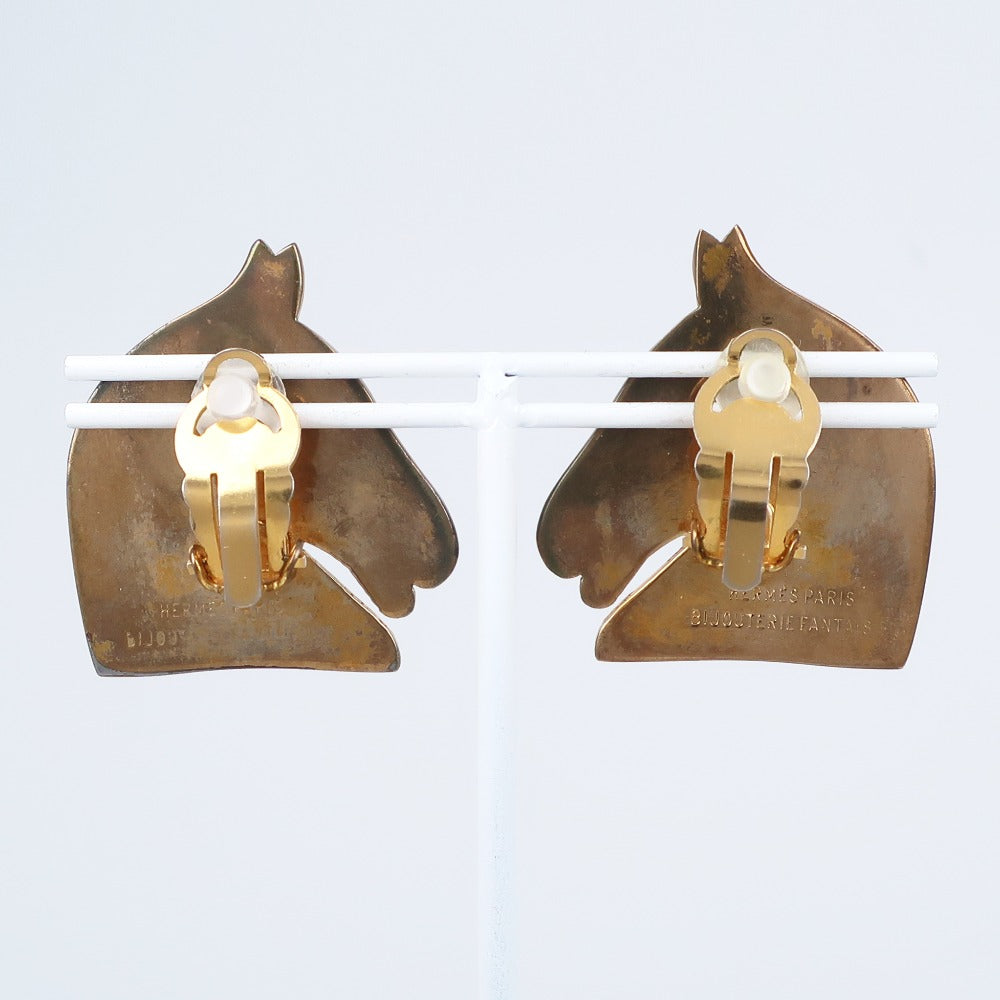 HERMES Earring Plated Gold gold BIJOUTERIE FANTAISIE Shuval Women Used Authentic