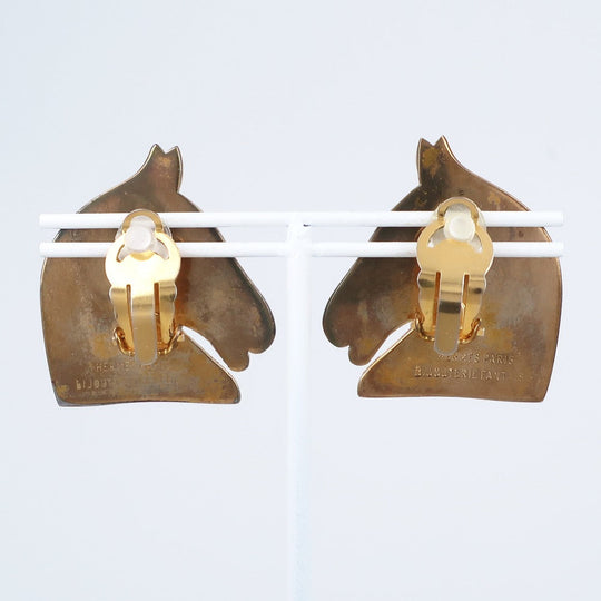 HERMES Earring Plated Gold gold BIJOUTERIE FANTAISIE Shuval Women Used Authentic