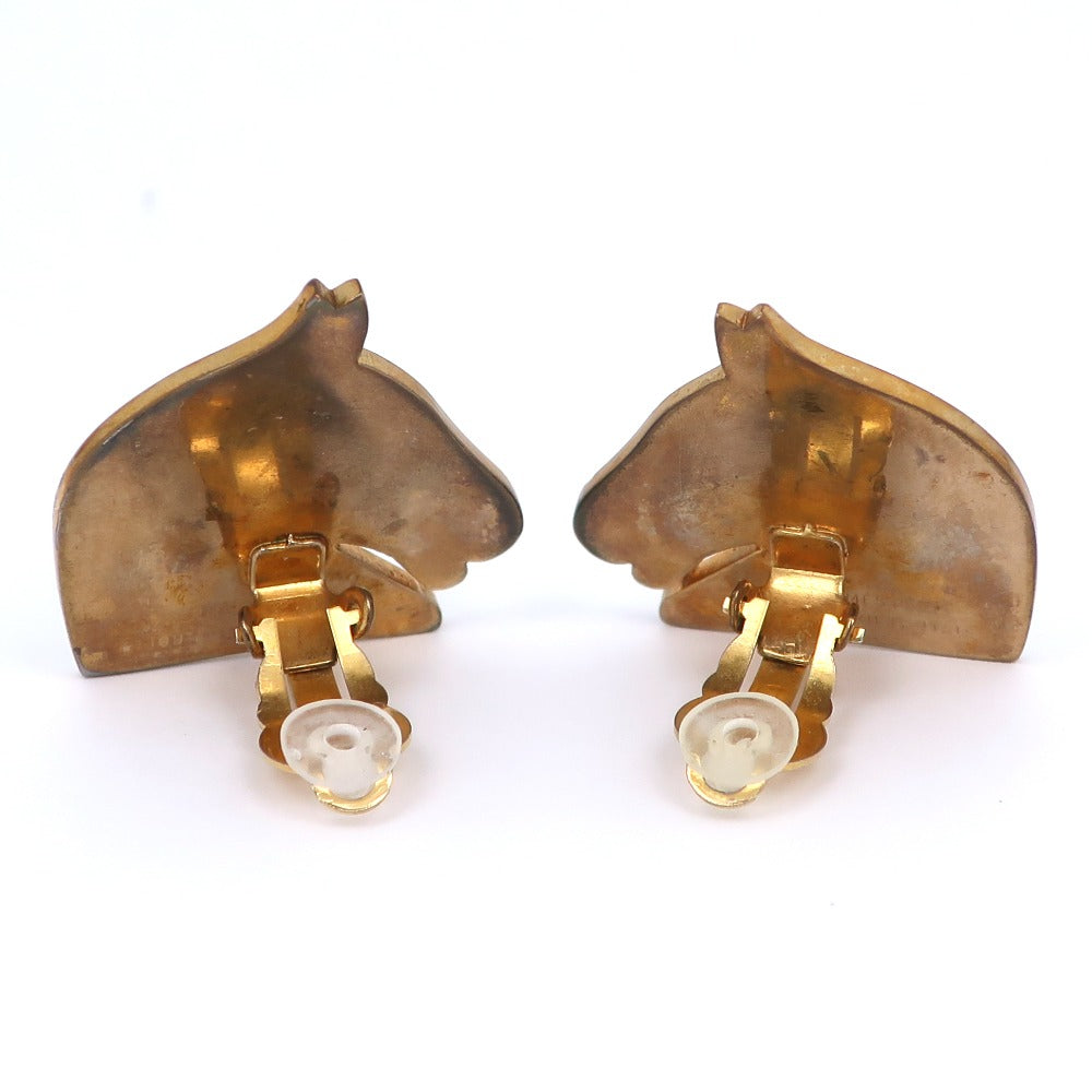 HERMES Earring Plated Gold gold BIJOUTERIE FANTAISIE Shuval Women Used Authentic