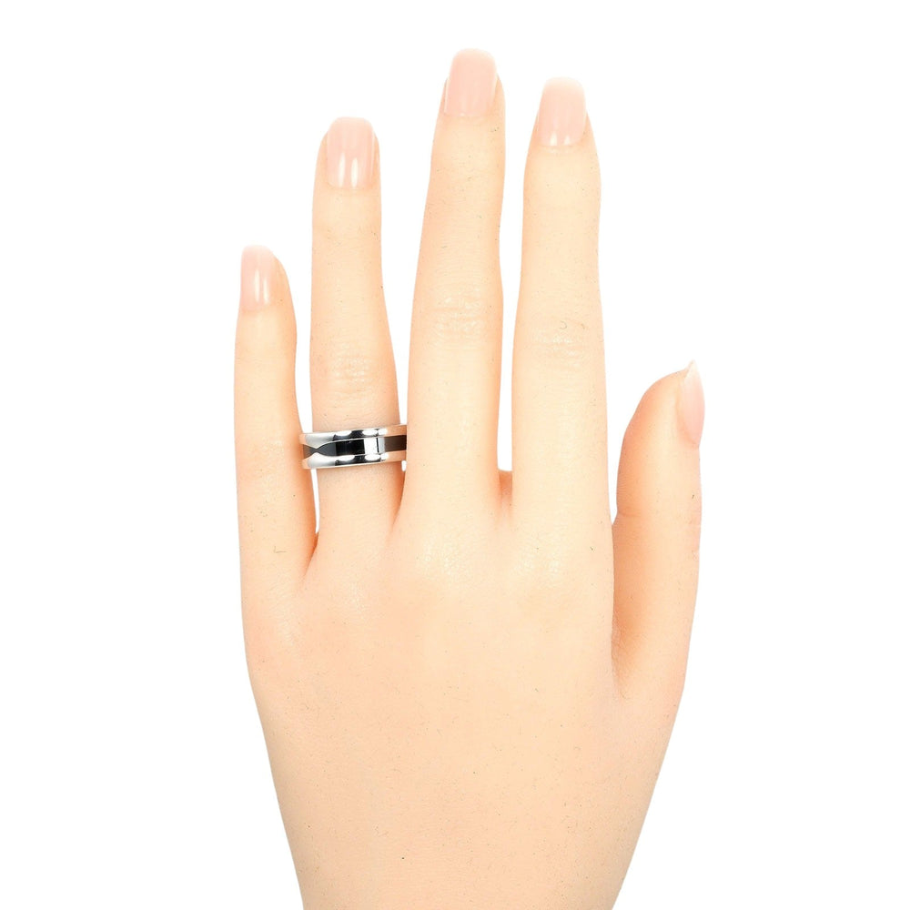 BVLGARI Ring B.ZERO1 Silver925, Ceramic Black, Silver Be zero one save the children Women 51 Used Authentic