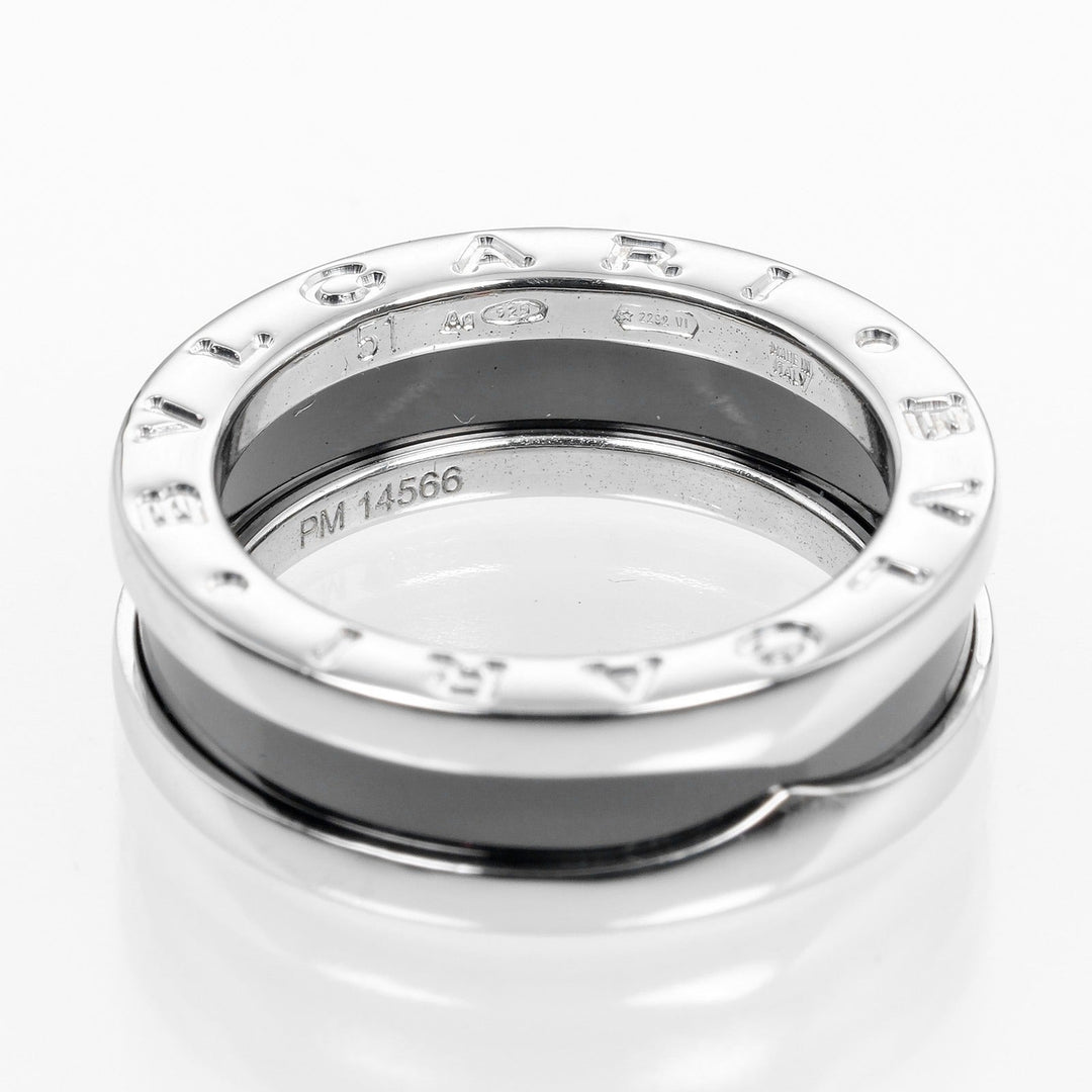 BVLGARI Ring B.ZERO1 Silver925, Ceramic Black, Silver Be zero one save the children Women 51 Used Authentic