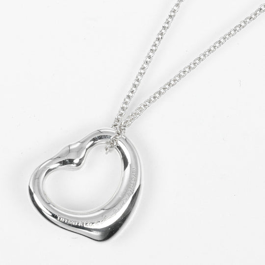 TIFFANY&Co. Necklace Silver925, pink sapphire Silver Open heart Women Used Authentic