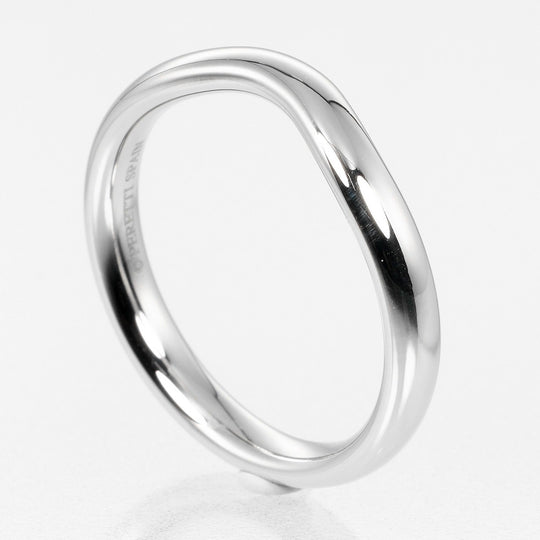 TIFFANY&Co. Ring Pt950Platinum Silver 0.1" model Curved band Women Used Authentic