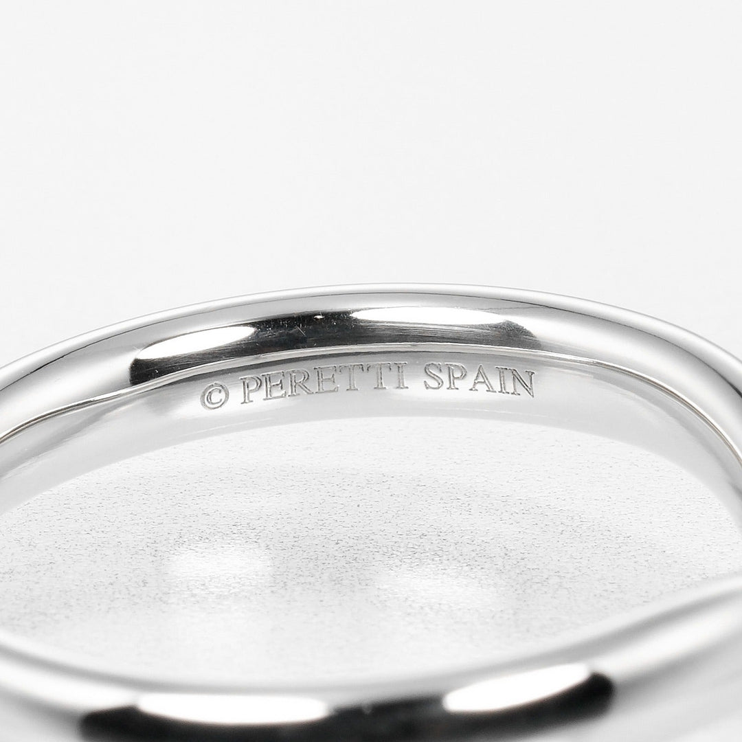 TIFFANY&Co. Ring Pt950Platinum Silver 0.1" model Curved band Women Used Authentic