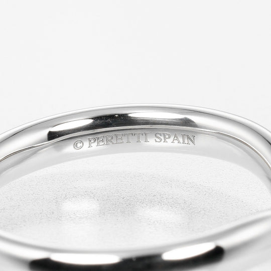 TIFFANY&Co. Ring Pt950Platinum Silver 0.1" model Curved band Women Used Authentic