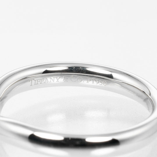 TIFFANY&Co. Ring Pt950Platinum Silver 0.1" model Curved band Women Used Authentic