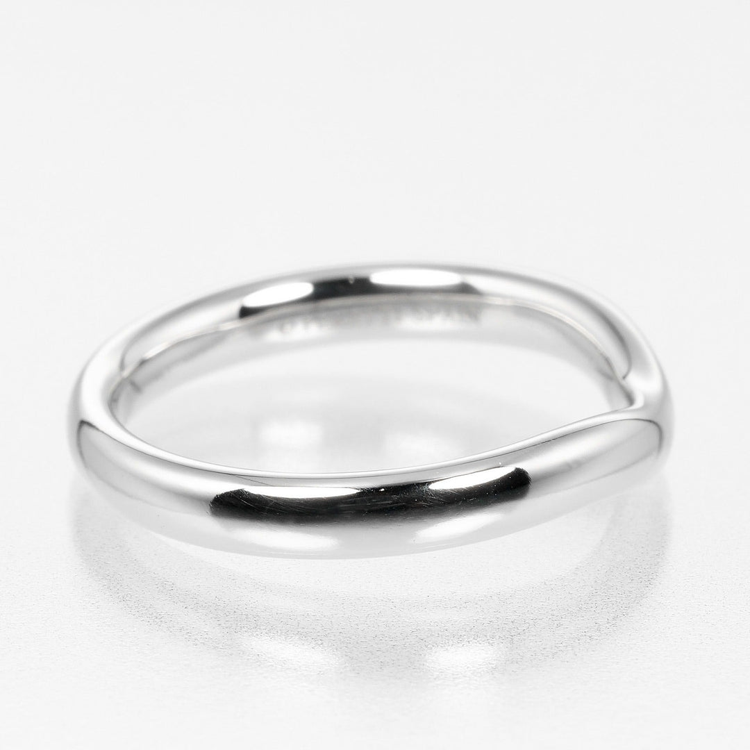 TIFFANY&Co. Ring Pt950Platinum Silver 0.1" model Curved band Women Used Authentic