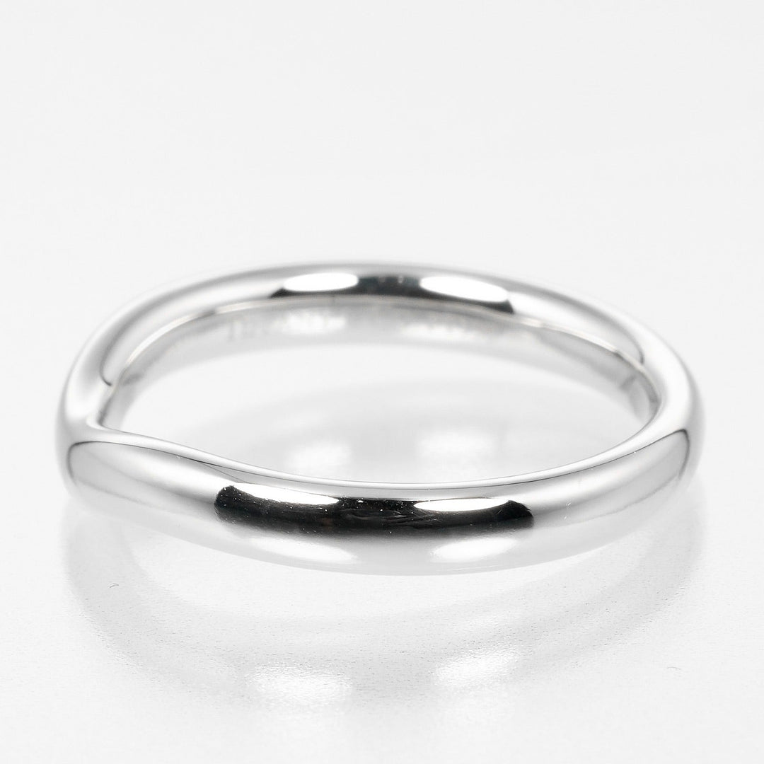 TIFFANY&Co. Ring Pt950Platinum Silver 0.1" model Curved band Women Used Authentic