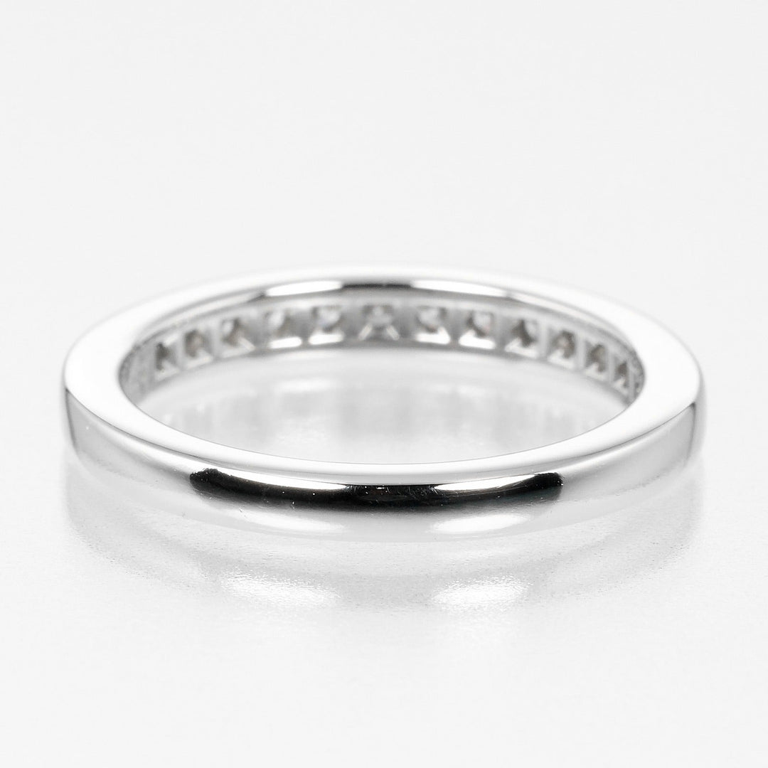 TIFFANY&Co. Ring Pt950Platinum, Diamond Clear, Silver 0.1" model Setting Half Circle Women Used Authentic