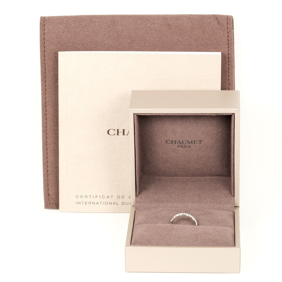 Chaumet Ring Pt950Platinum, 8P Diamond Silver, Clear Torsade Women 47 Used Authentic