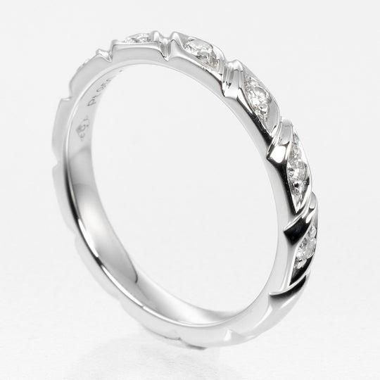 Chaumet Ring Pt950Platinum, 8P Diamond Silver, Clear Torsade Women 47 Used Authentic