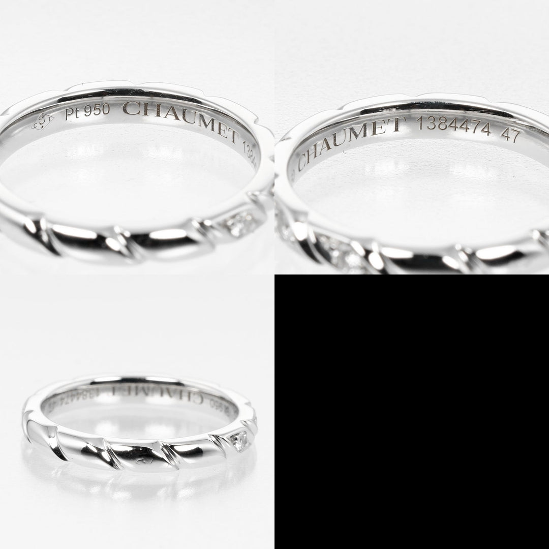 Chaumet Ring Pt950Platinum, 8P Diamond Silver, Clear Torsade Women 47 Used Authentic