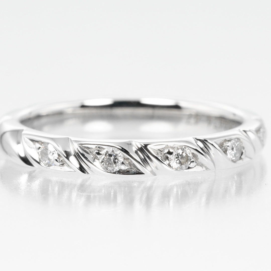 Chaumet Ring Pt950Platinum, 8P Diamond Silver, Clear Torsade Women 47 Used Authentic