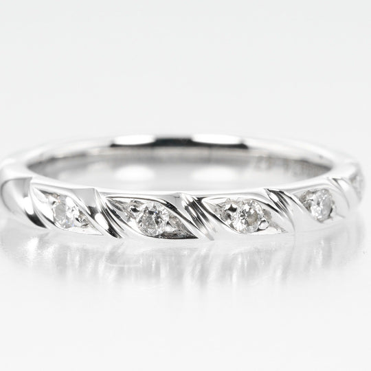 Chaumet Ring Pt950Platinum, 8P Diamond Silver, Clear Torsade Women 47 Used Authentic