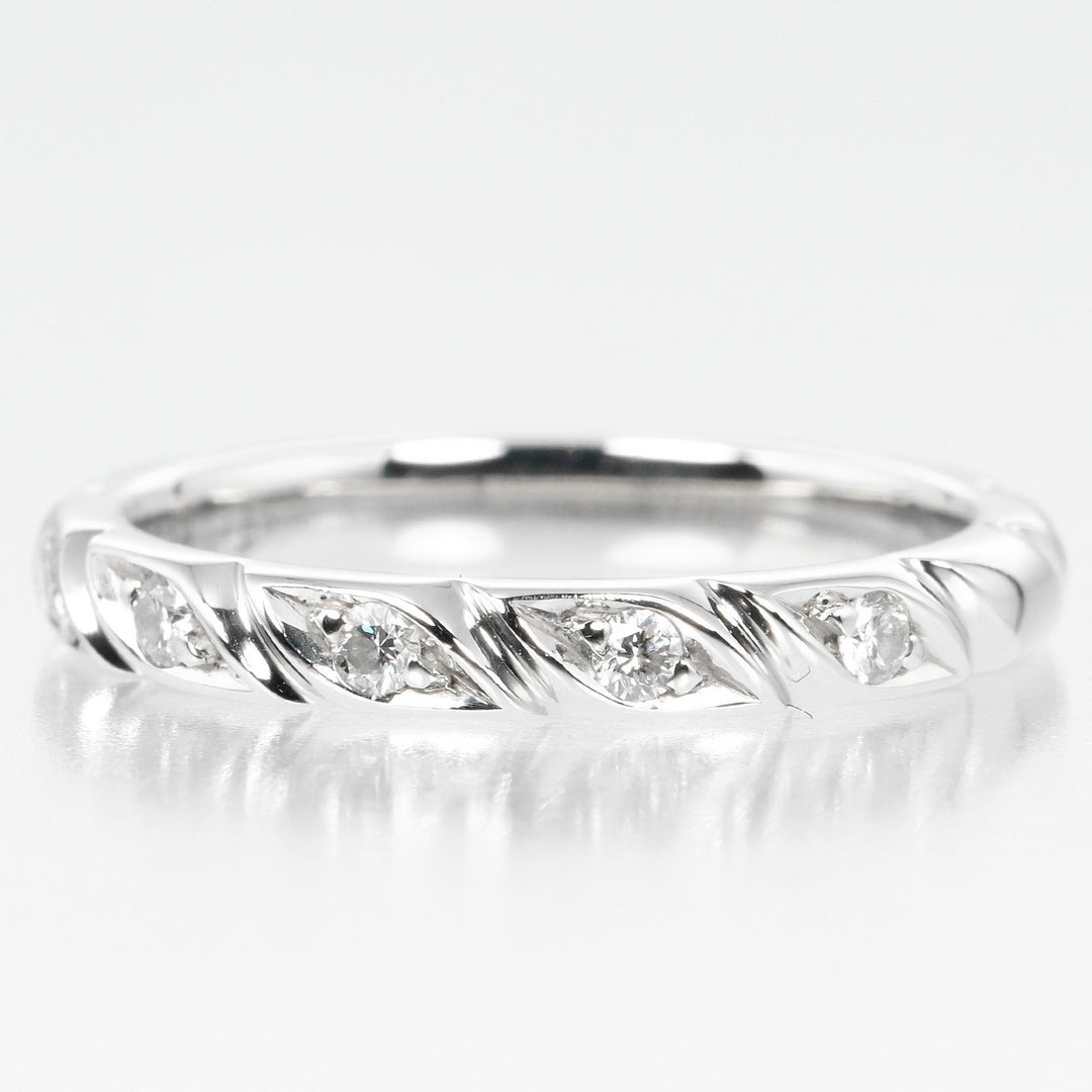 Chaumet Ring Pt950Platinum, 8P Diamond Silver, Clear Torsade Women 47 Used Authentic