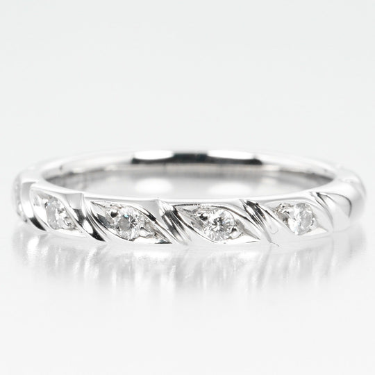 Chaumet Ring Pt950Platinum, 8P Diamond Silver, Clear Torsade Women 47 Used Authentic
