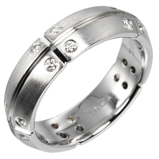 TIFFANY&Co. Ring K18 White Gold, Diamond Silver Streamerica Women Used Authentic