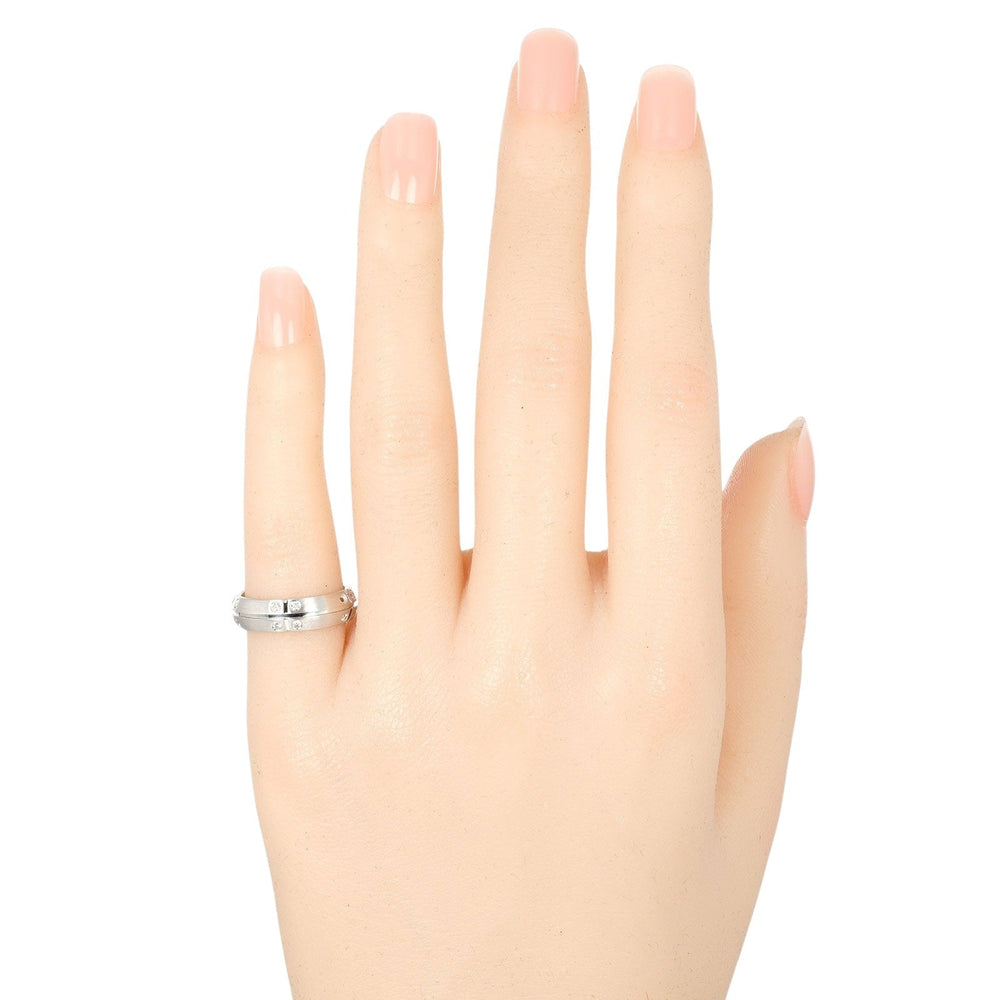 TIFFANY&Co. Ring K18 White Gold, Diamond Silver Streamerica Women Used Authentic