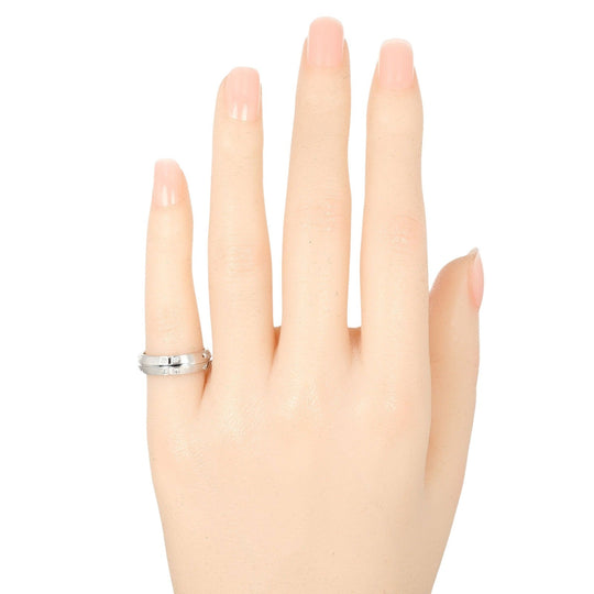 TIFFANY&Co. Ring K18 White Gold, Diamond Silver Streamerica Women Used Authentic
