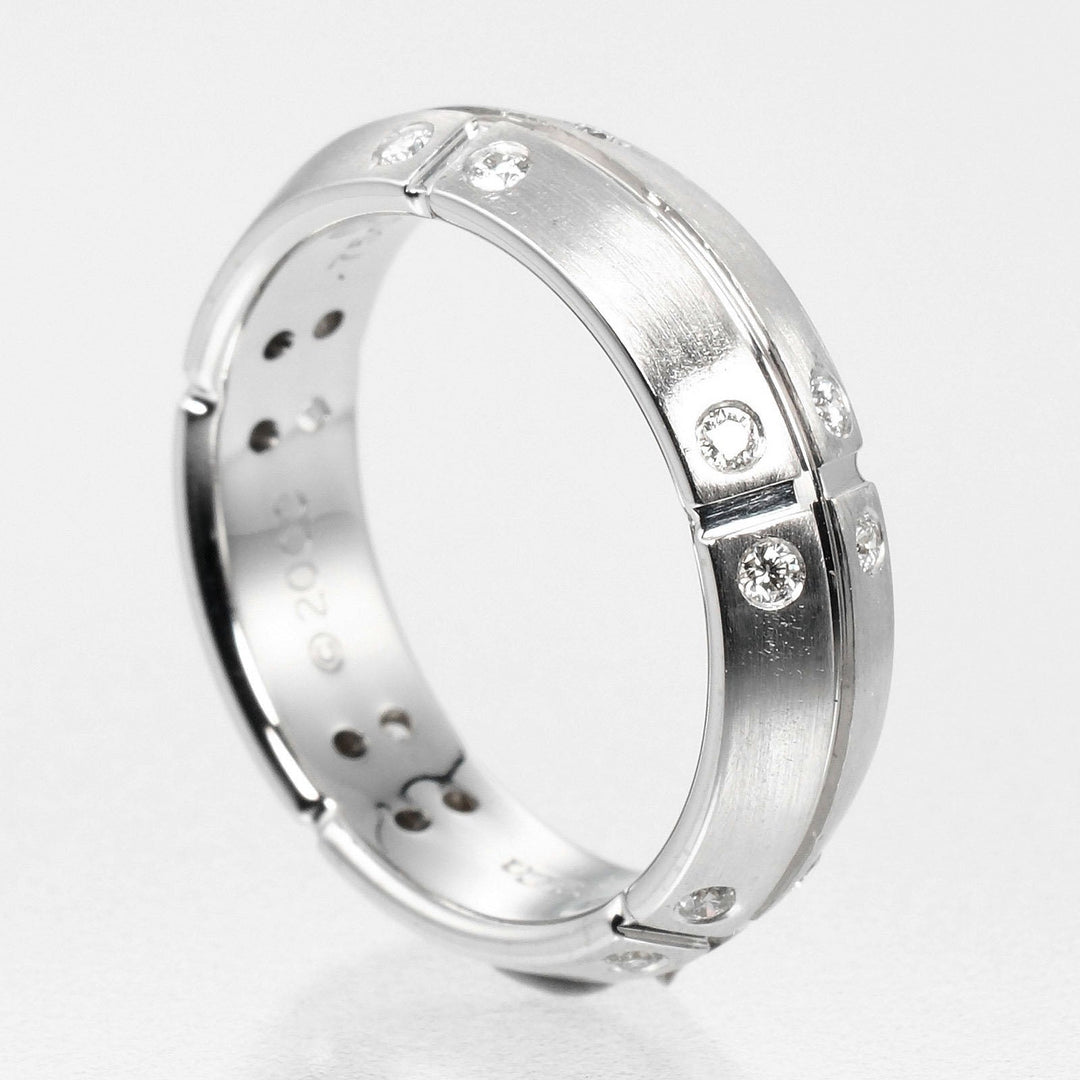 TIFFANY&Co. Ring K18 White Gold, Diamond Silver Streamerica Women Used Authentic